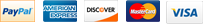 We accept PayPal, American Express, Discover, MasterCard and Visa.